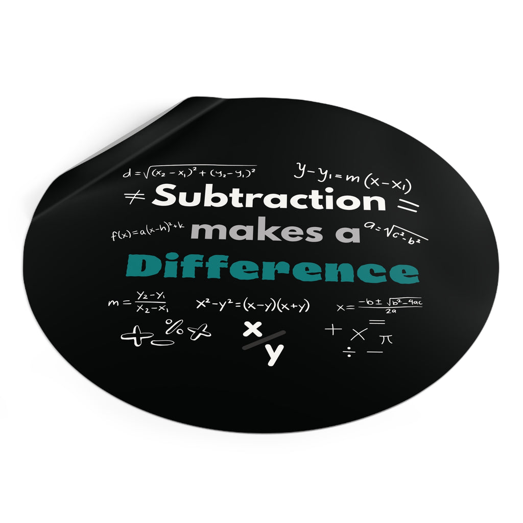 math stickers, Math-Inspired Round Vinyl Stickers - Perfect for Educators & Students, Classroom Decor, Learning Tools, Gift for Math Lovers