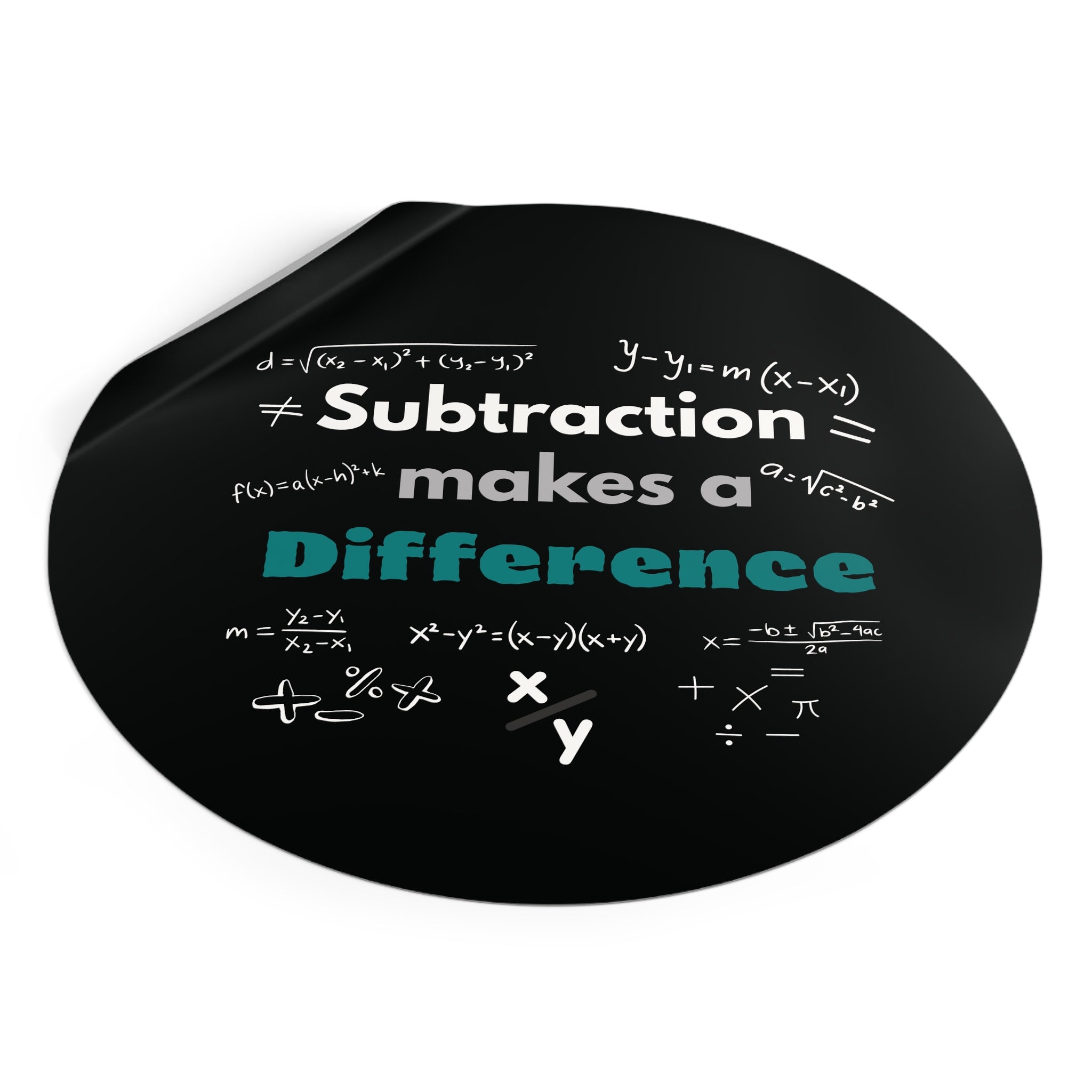 math stickers, Math-Inspired Round Vinyl Stickers - Perfect for Educators & Students, Classroom Decor, Learning Tools, Gift for Math Lovers