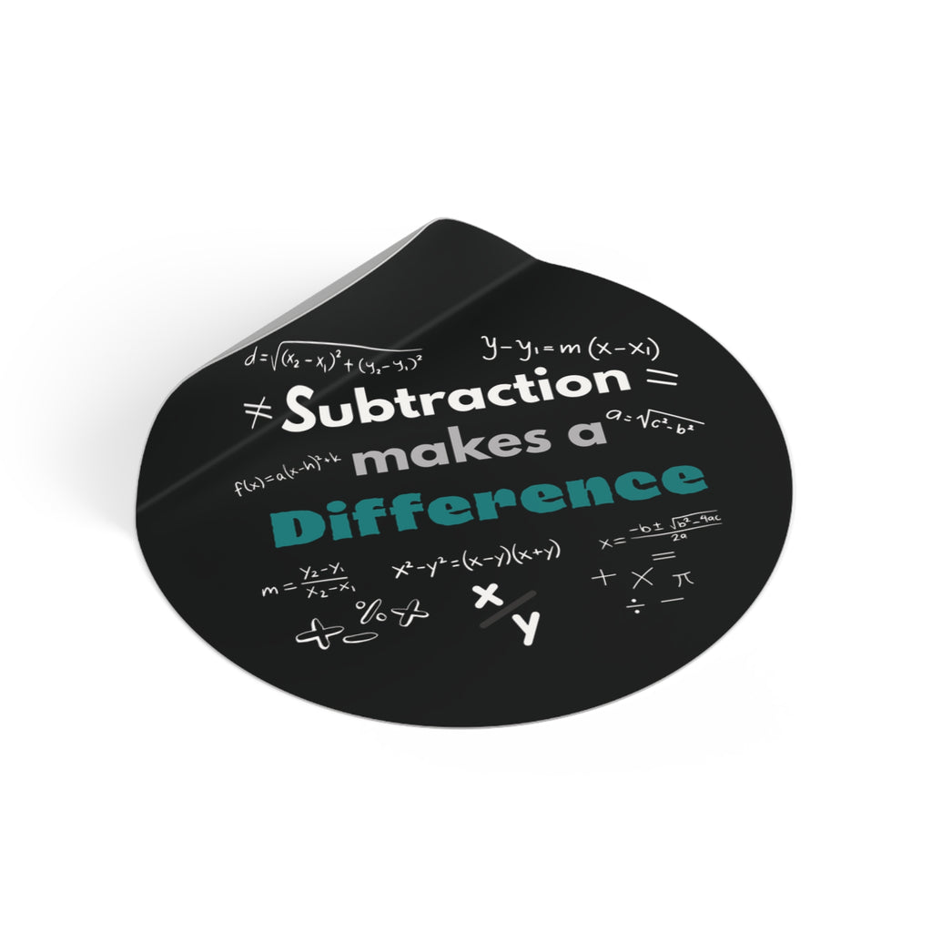 math stickers, Math-Inspired Round Vinyl Stickers - Perfect for Educators & Students, Classroom Decor, Learning Tools, Gift for Math Lovers