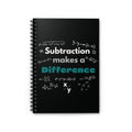 Mathematics Spiral Notebook - Subtraction Makes a Difference, Math Journal, Student Notebook, Teacher Gifts, School Supplies