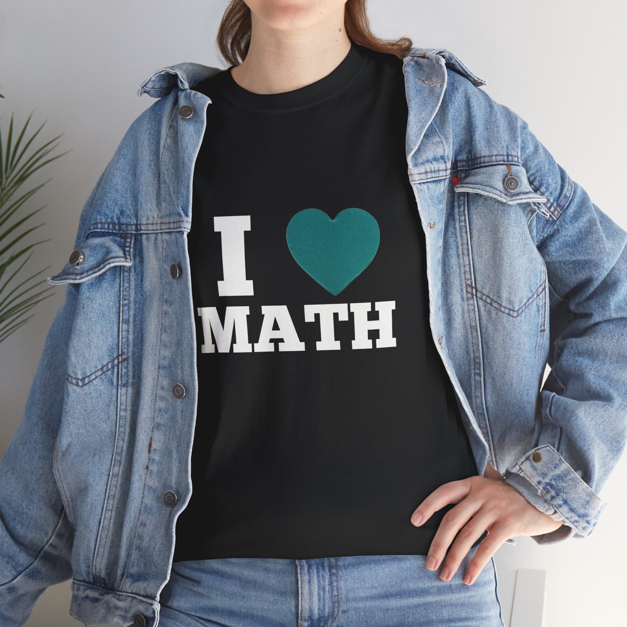 I Love Math Unisex Heavy Cotton Tee - Perfect for Teachers, Math Lovers, Back to School, Math Enthusiast Gifts, Everyday Wear